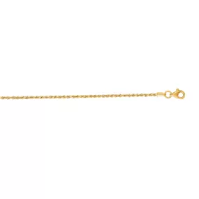 10K Gold 1.6mm Solid Diamond Cut Royal Rope Chain