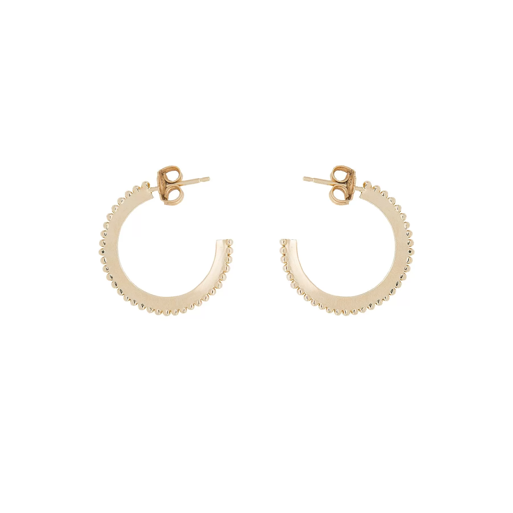 10K Gold Small Dotted Hoop Earrings