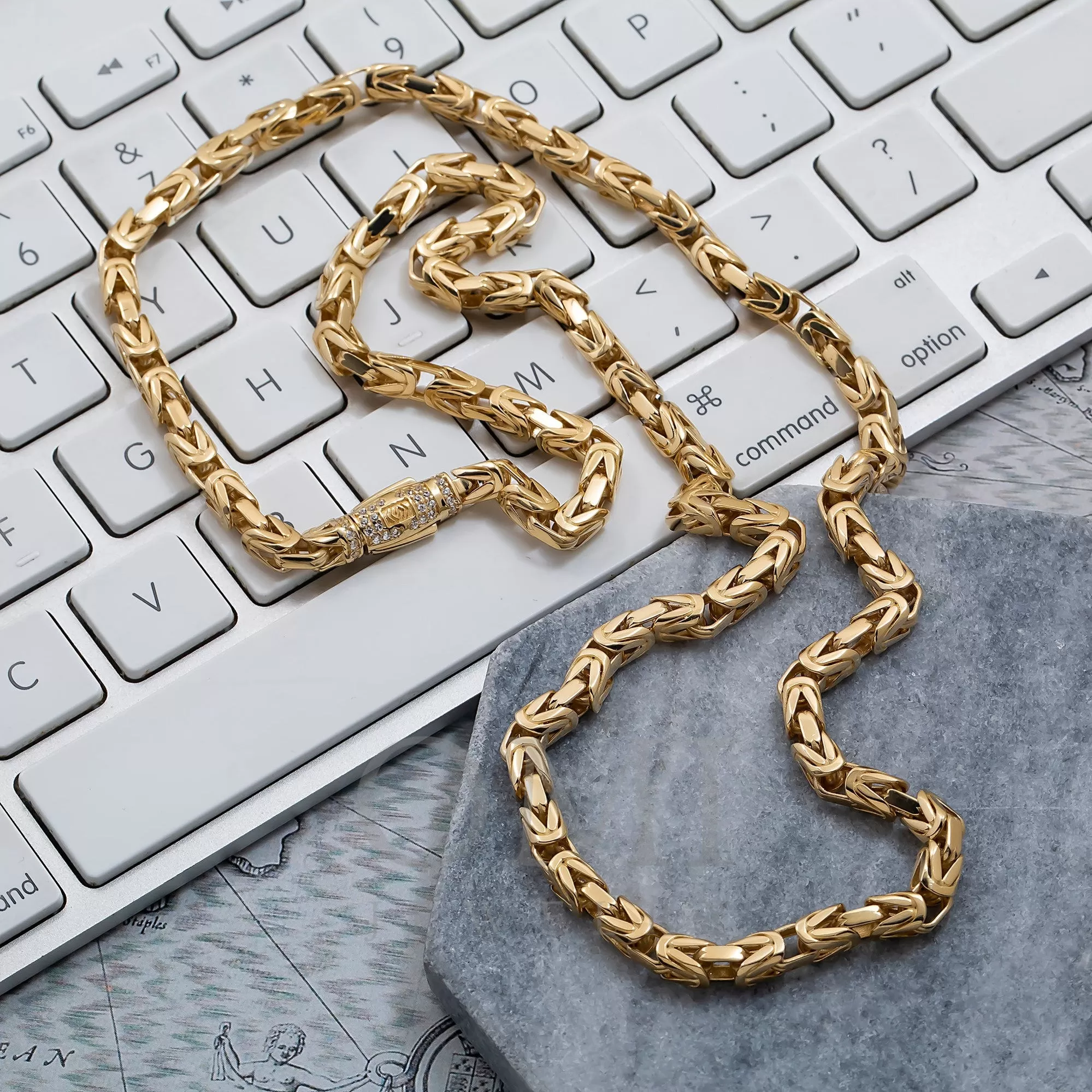 14K GOLD 2.7MM BYZANTINE CHAIN