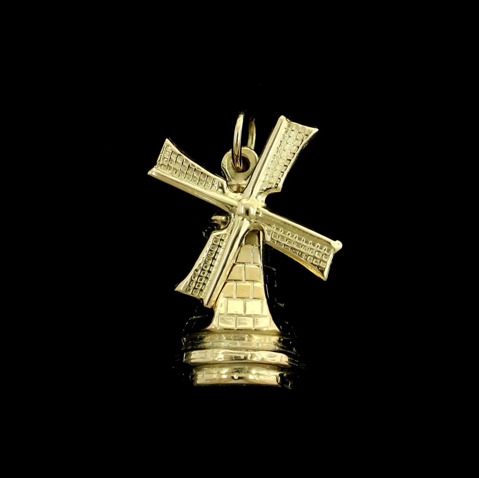 14K Yellow Gold Estate Windmill Charm