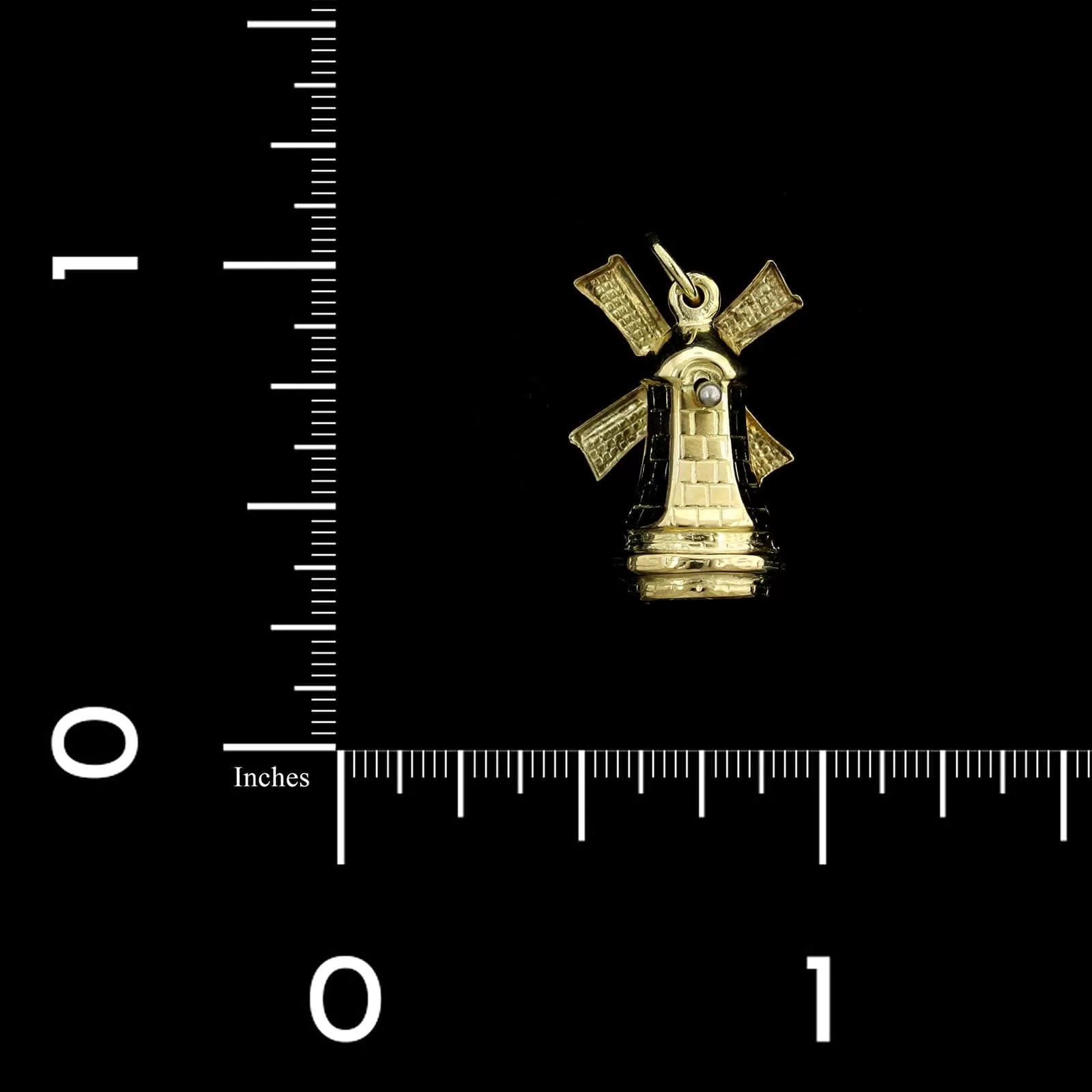 14K Yellow Gold Estate Windmill Charm