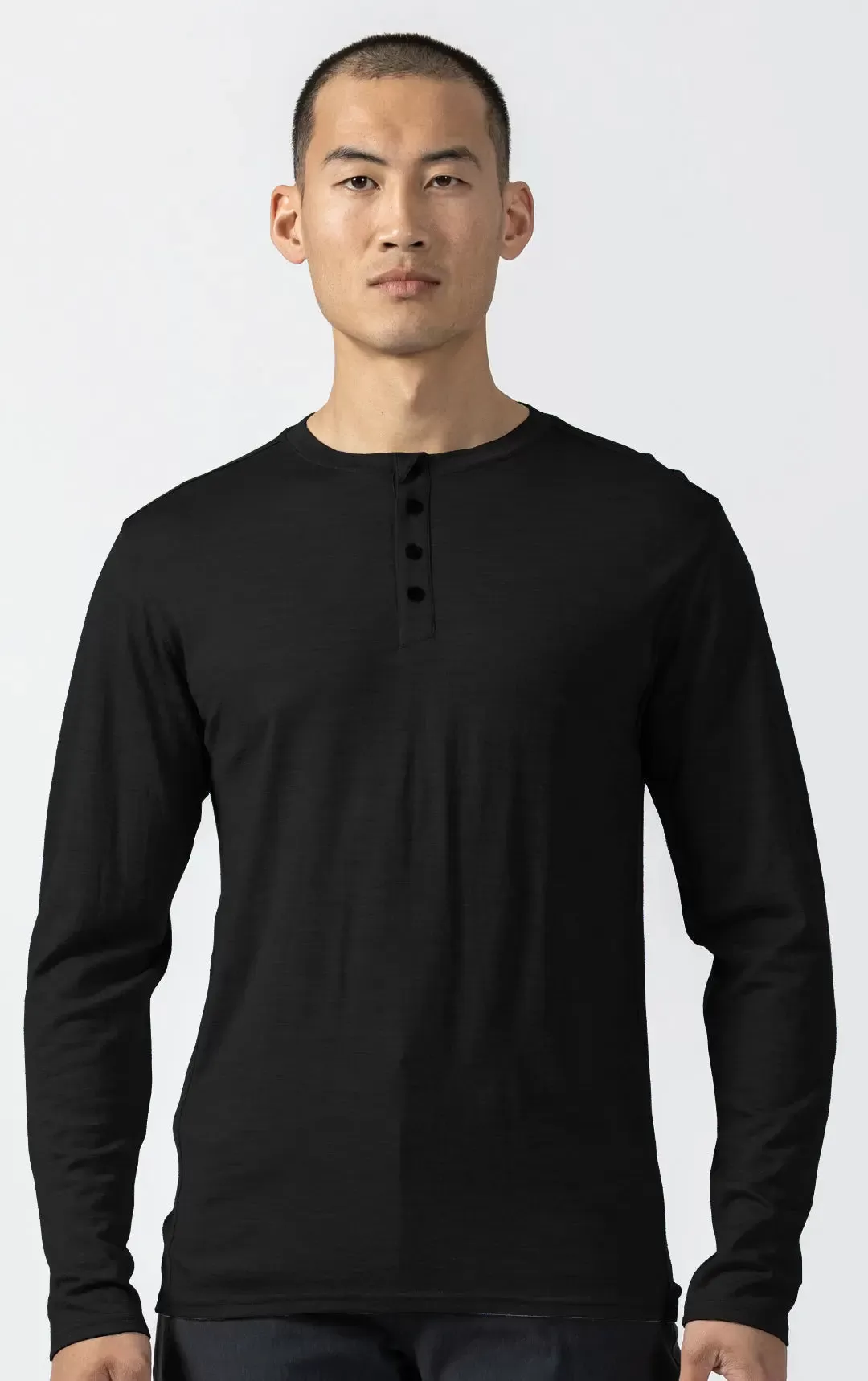 180GSM SINGLE JERSEY MERINO HENLEY - CLEARANCE