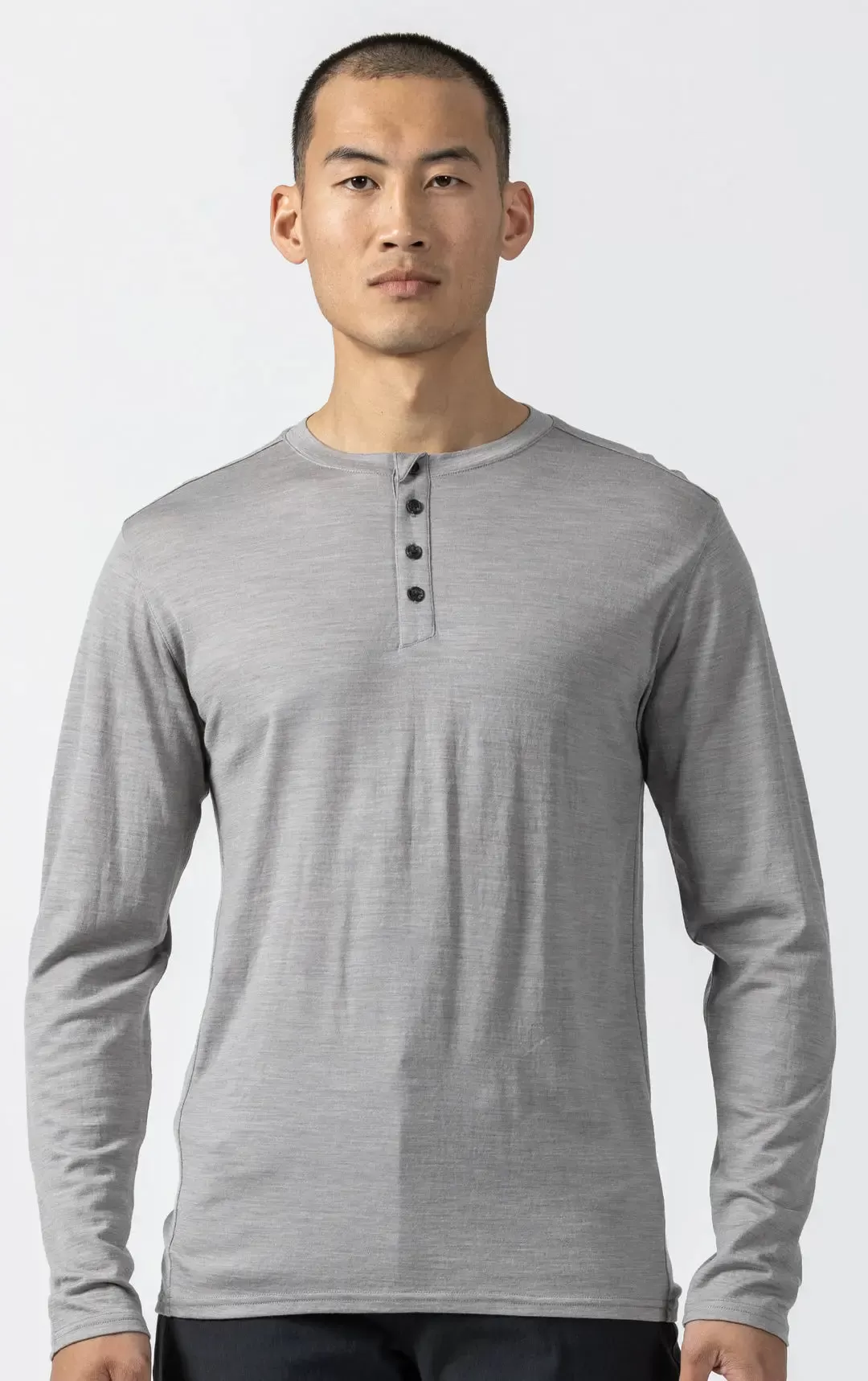 180GSM SINGLE JERSEY MERINO HENLEY - CLEARANCE