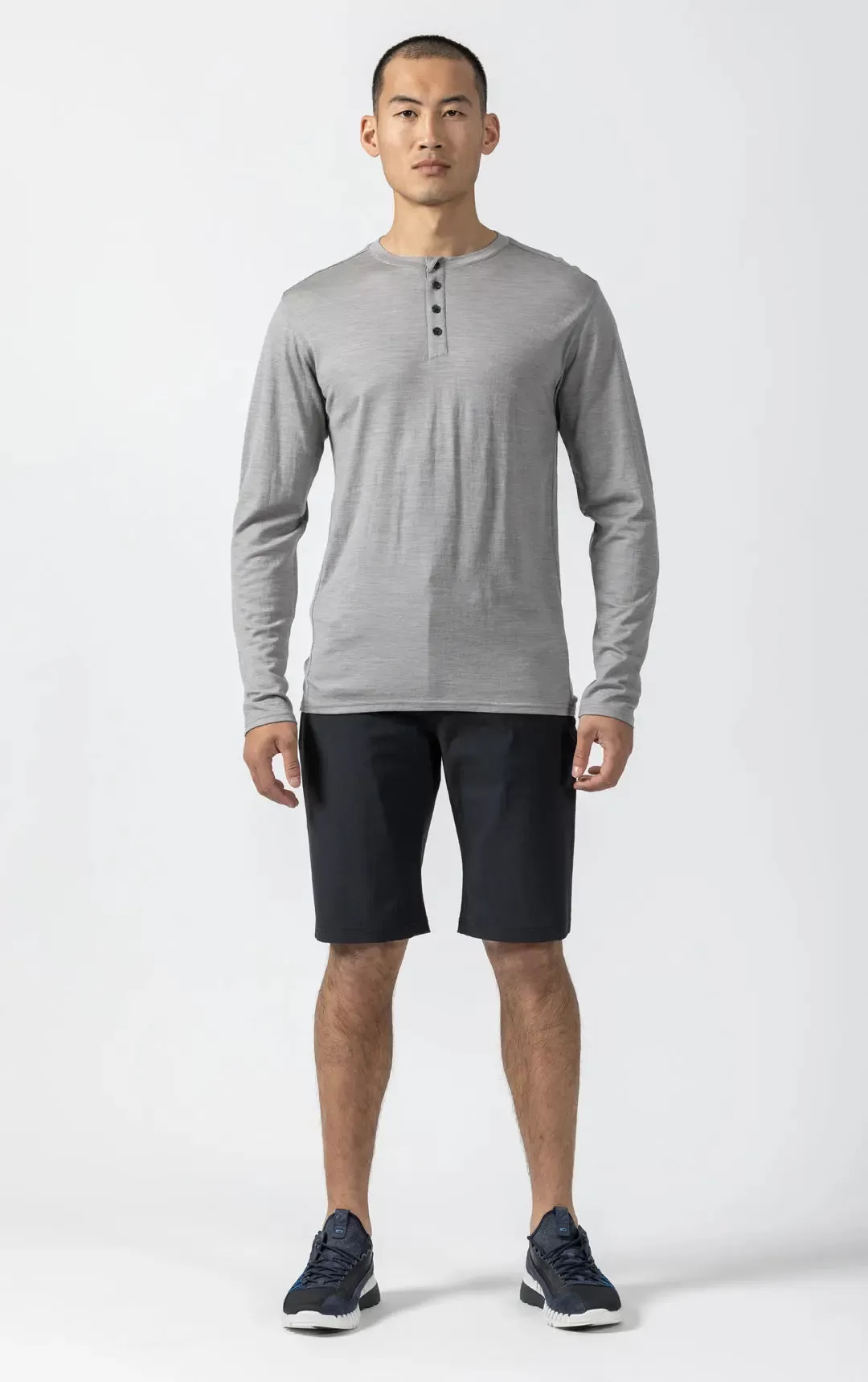 180GSM SINGLE JERSEY MERINO HENLEY - CLEARANCE