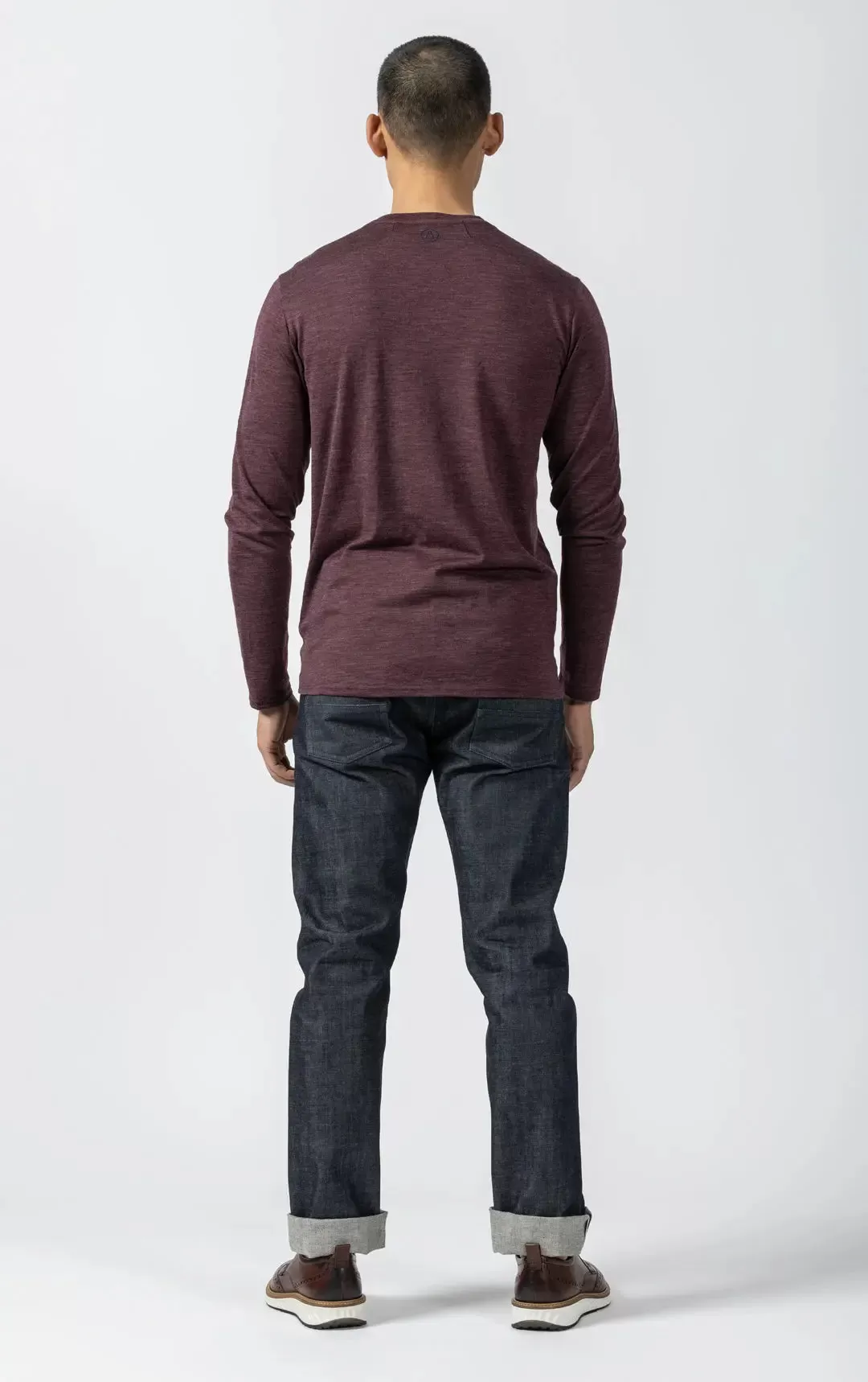 180GSM SINGLE JERSEY MERINO HENLEY - CLEARANCE