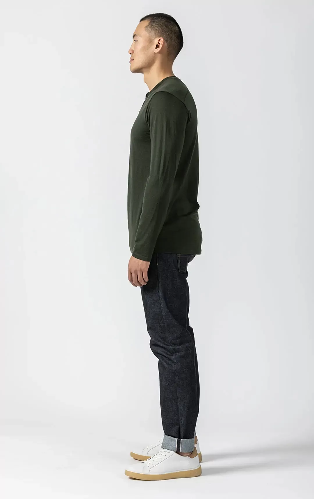 180GSM SINGLE JERSEY MERINO HENLEY - CLEARANCE