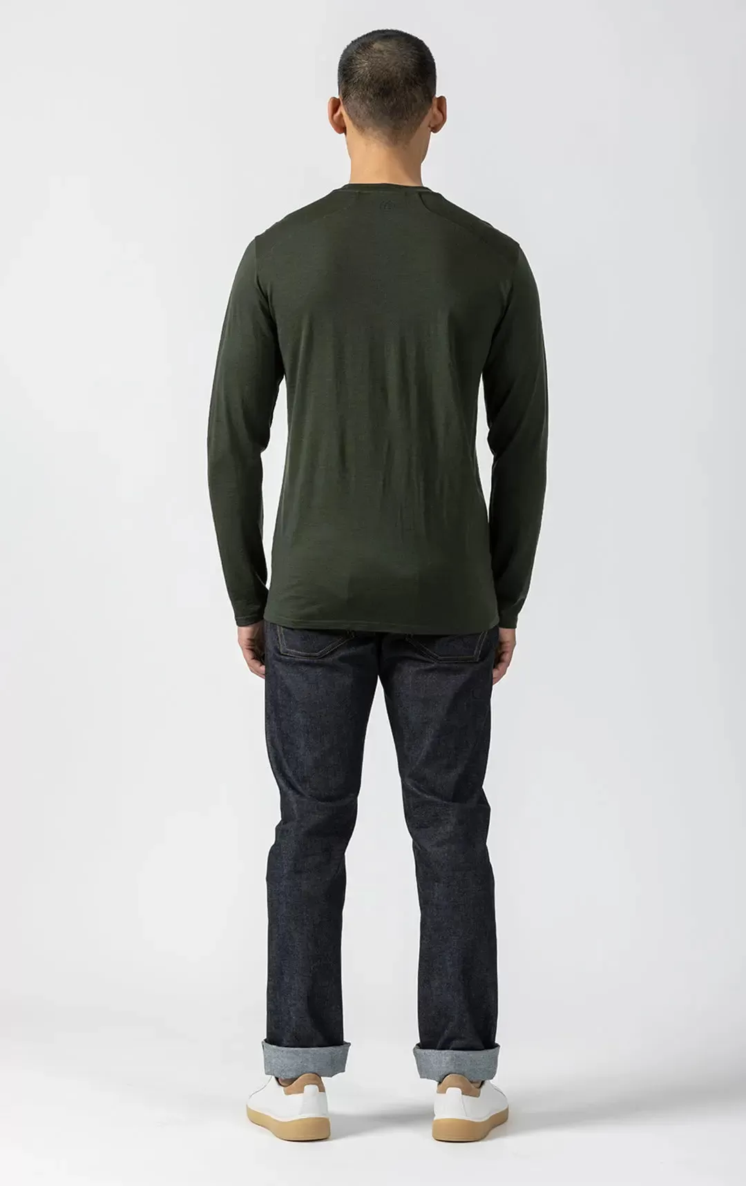 180GSM SINGLE JERSEY MERINO HENLEY - CLEARANCE