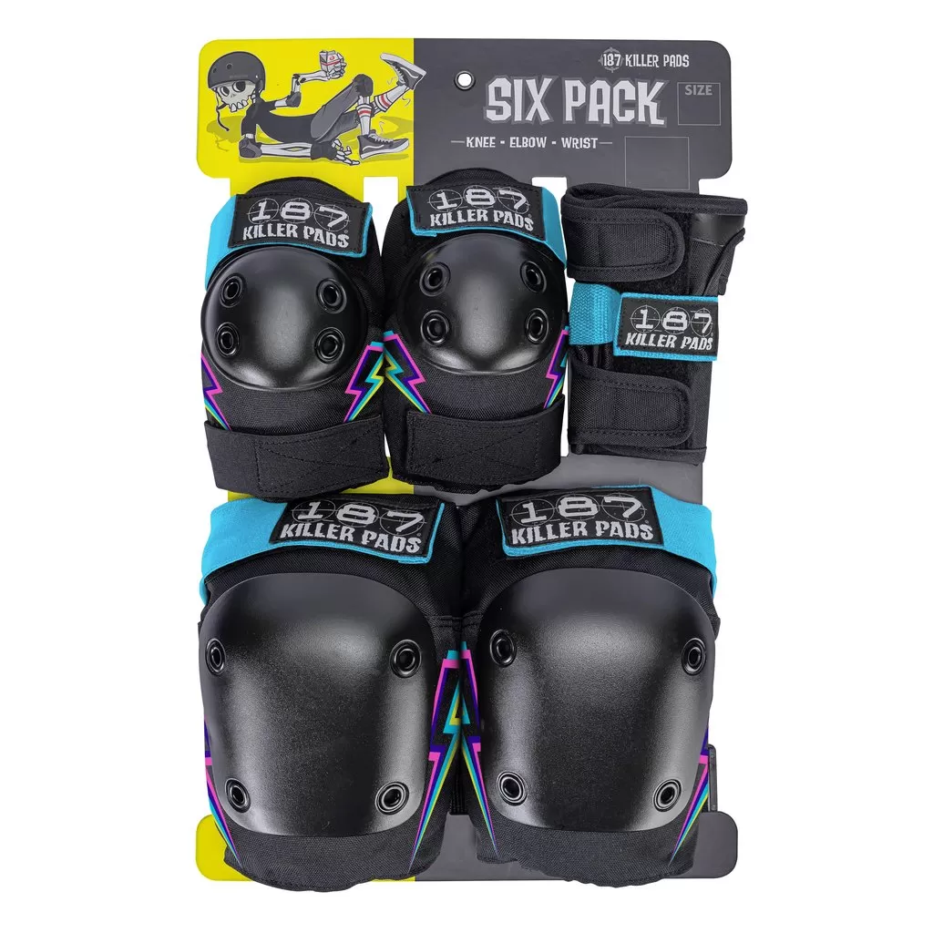 187 Adult Six Pack Pad Set - Electric Bolt