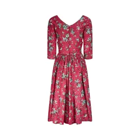 1950s Melbray Floral Print Cotton Dress