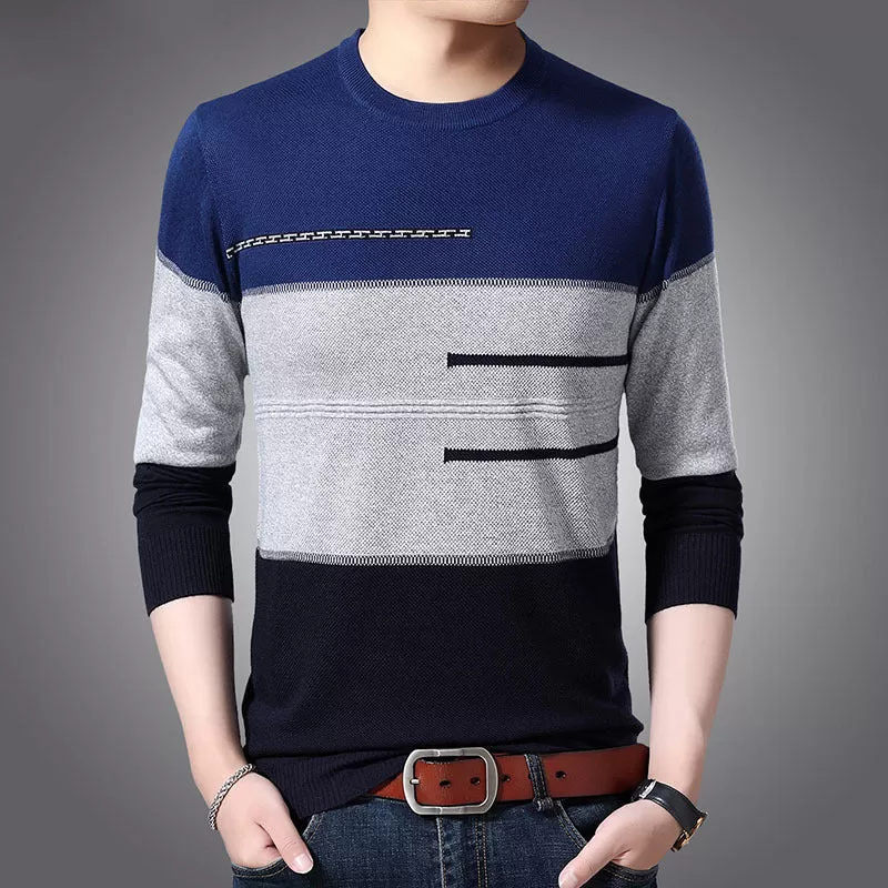 2022 Male Pullover Sweater Men Knitted Jersey Striped Sweaters Mens Knitwear Clothes Sueter Hombre C