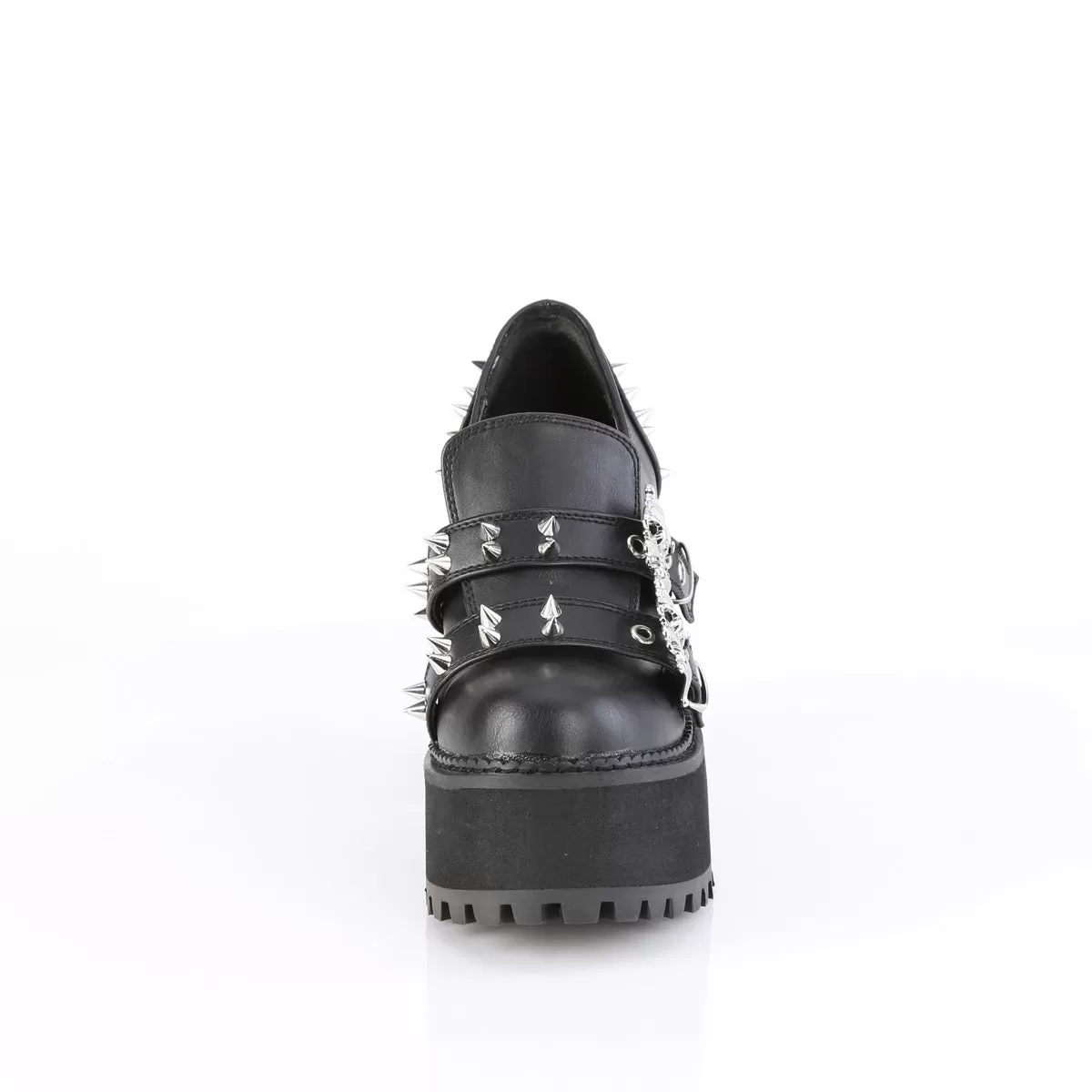 4 Inch Heel ASSAULT-38 Black Vegan Leather