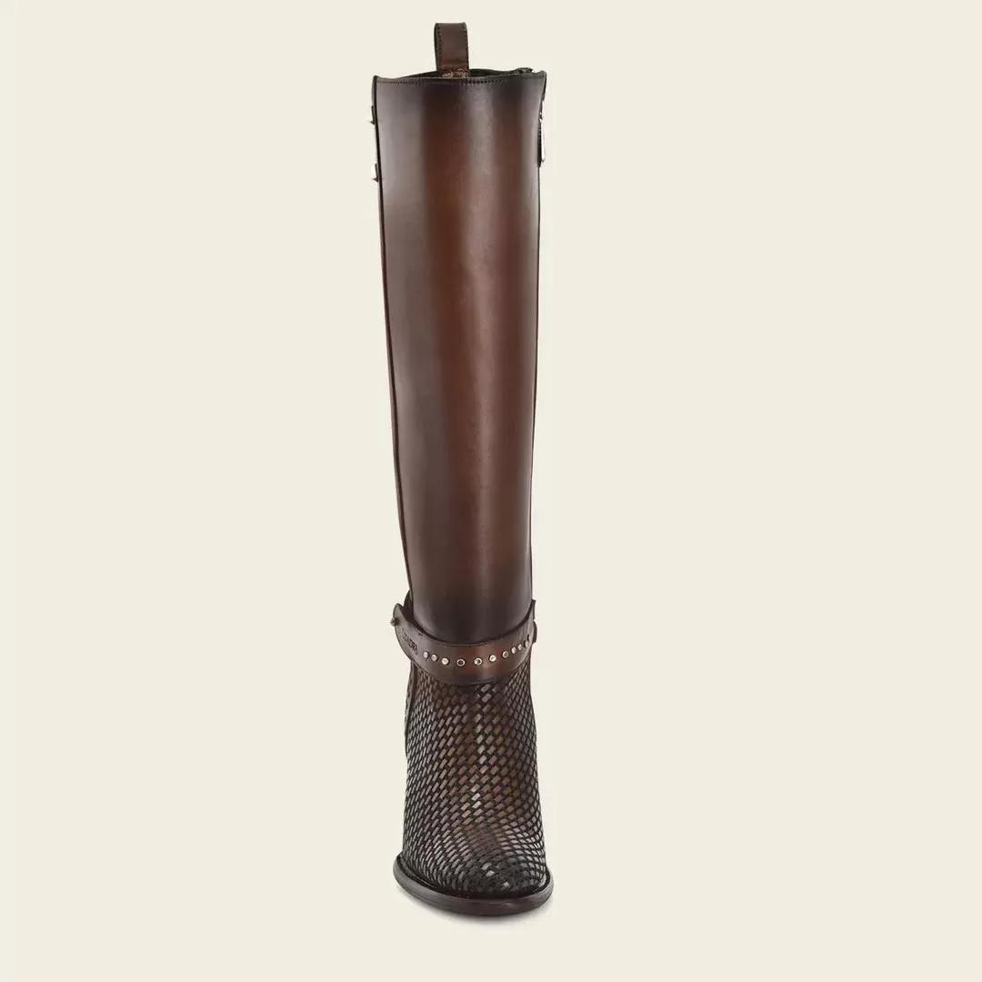 4V03RS - Cuadra brown western cowgirl leather boots for women