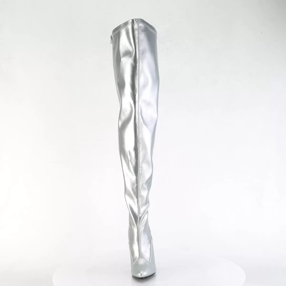 5 Inch Heel SEDUCE-3000WC Silver Stretch Metallic