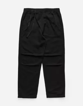 5006 Hemp Asym Loose Track Pants Black