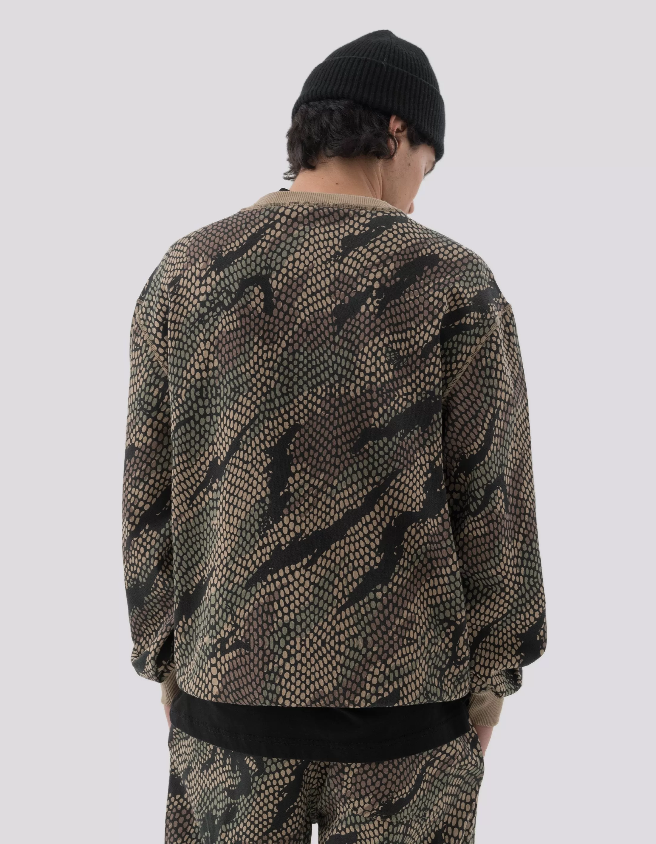 5067 Organic Camo Crew Sweat Woodland