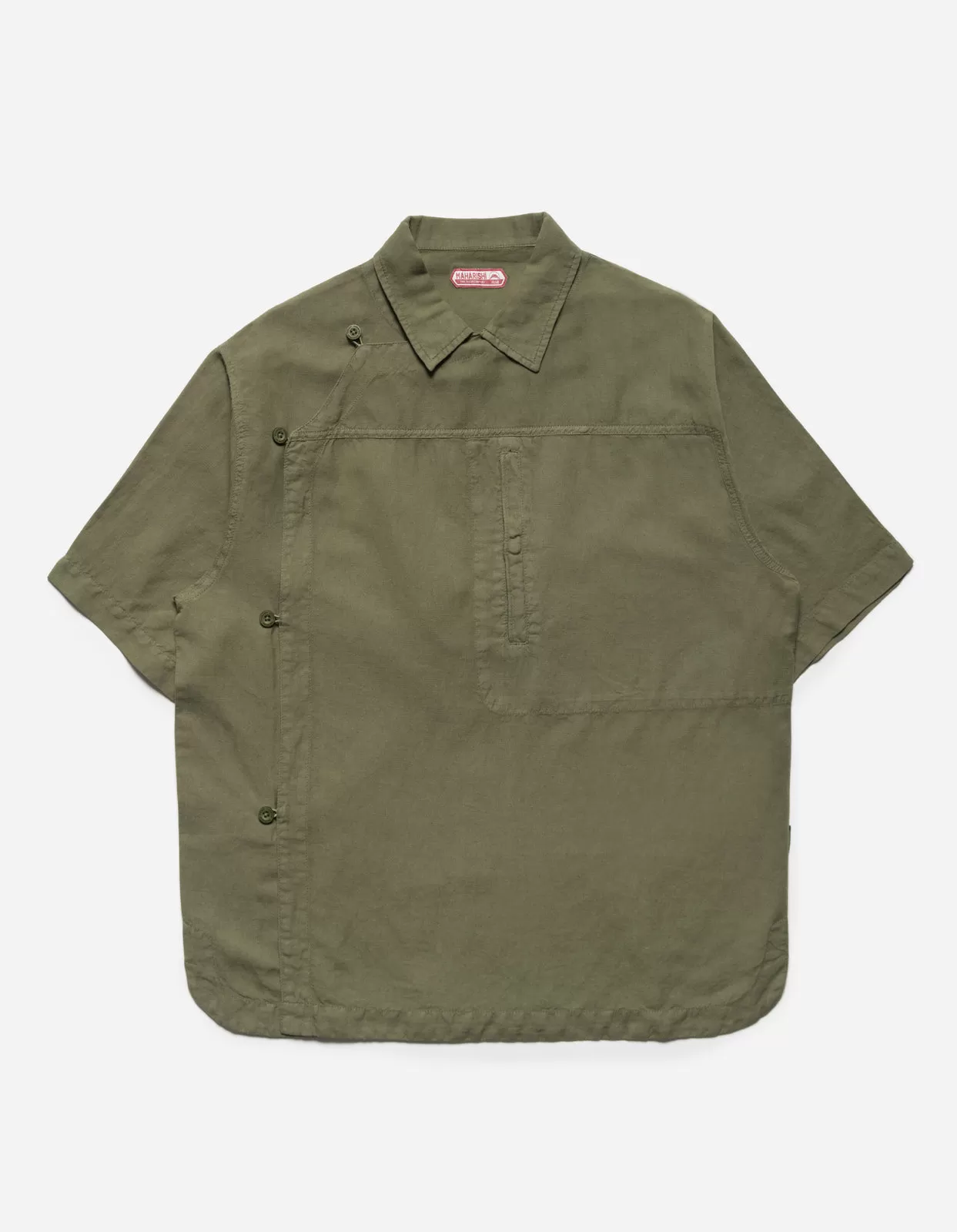 5120 Hemp Asym Monk Shirt Olive