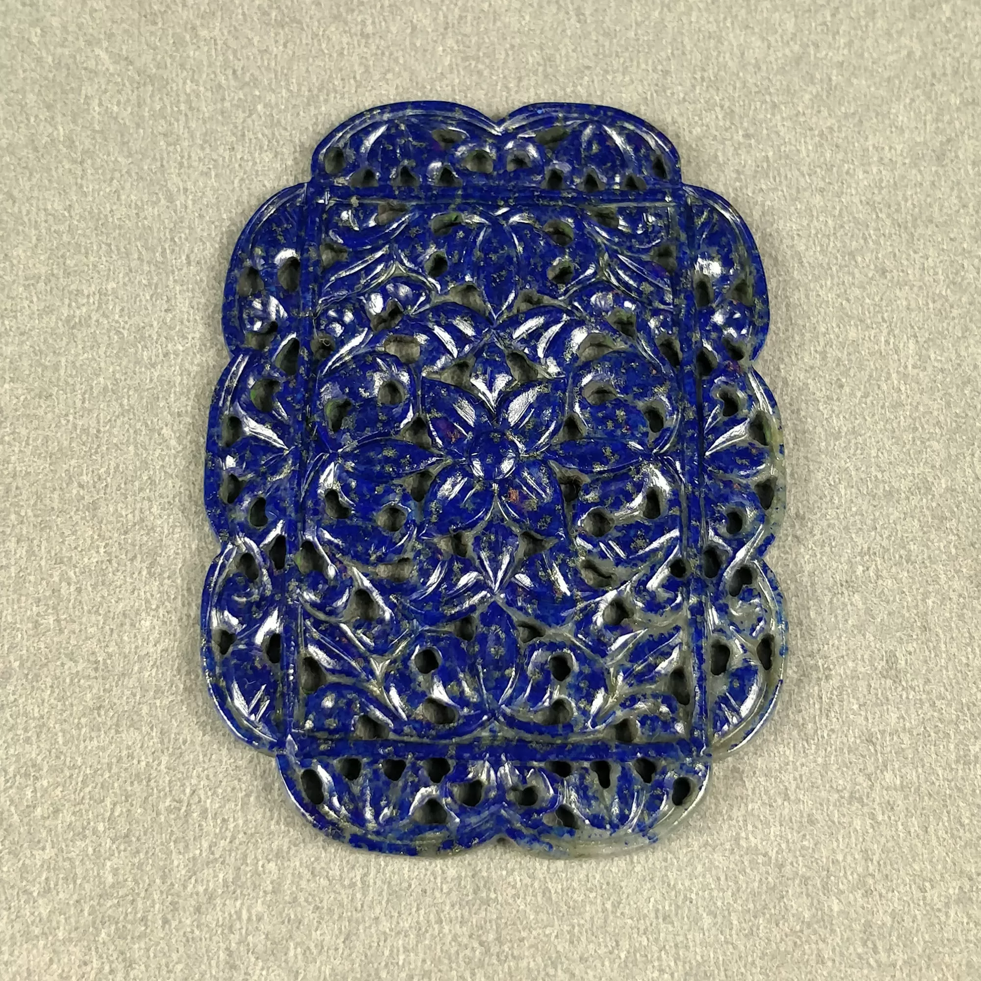 56.00cts Natural Untreated Blue LAPIS LAZULI Gemstone Hand Carved Uneven Shape 55*40mm 1pc for Pendant