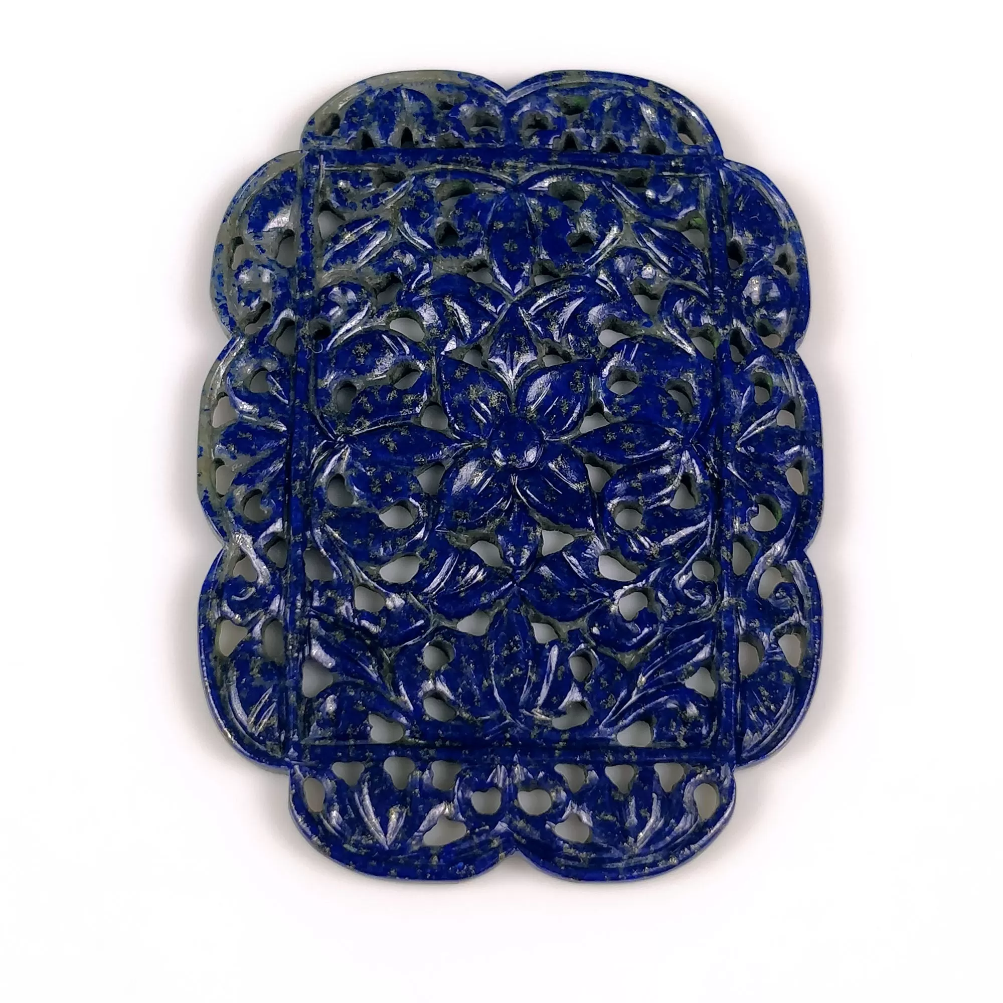 56.00cts Natural Untreated Blue LAPIS LAZULI Gemstone Hand Carved Uneven Shape 55*40mm 1pc for Pendant