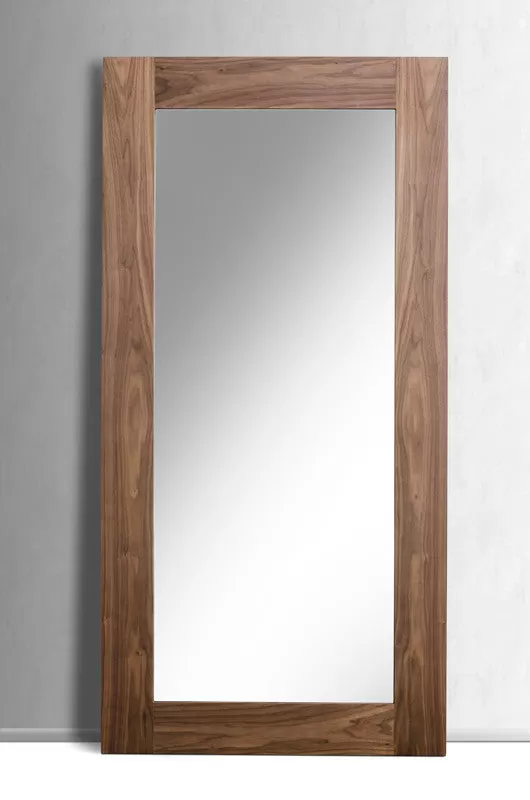 79 Walnut Mdf  Veneer  And Glass Mirror