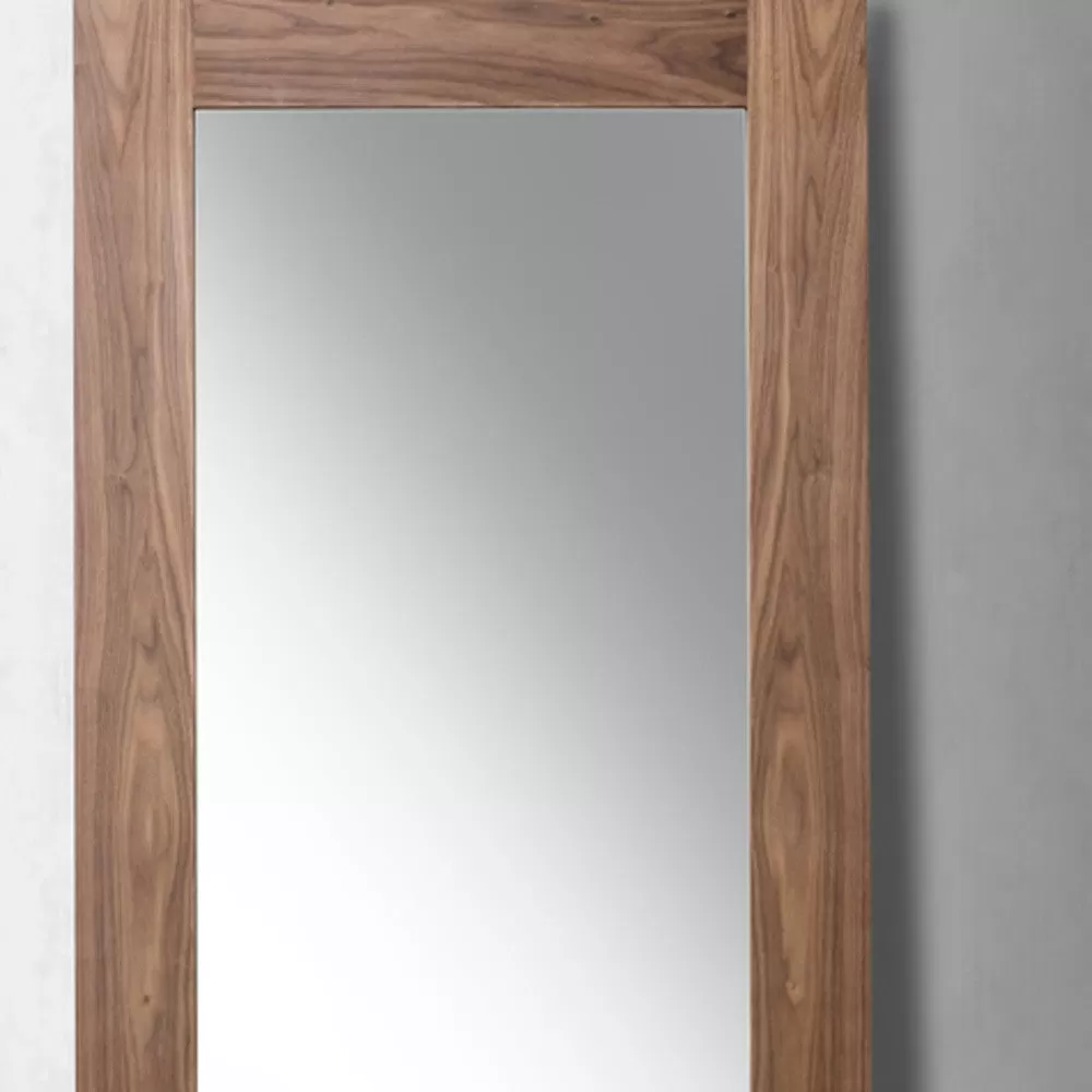 79 Walnut Mdf  Veneer  And Glass Mirror