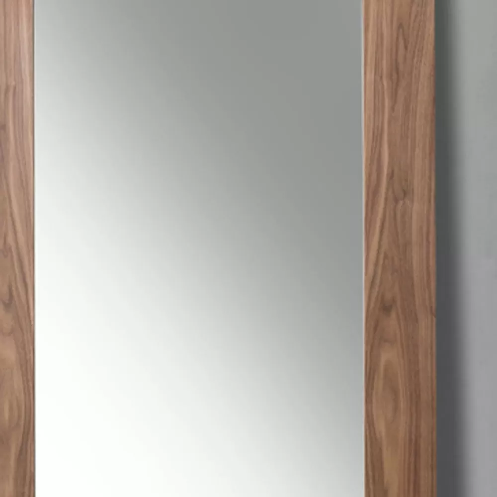 79 Walnut Mdf  Veneer  And Glass Mirror