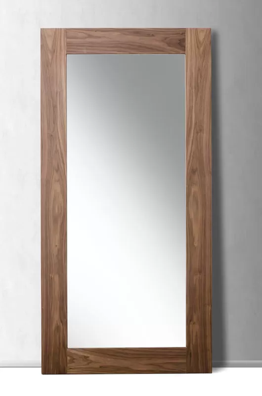 79 Walnut Mdf  Veneer  And Glass Mirror