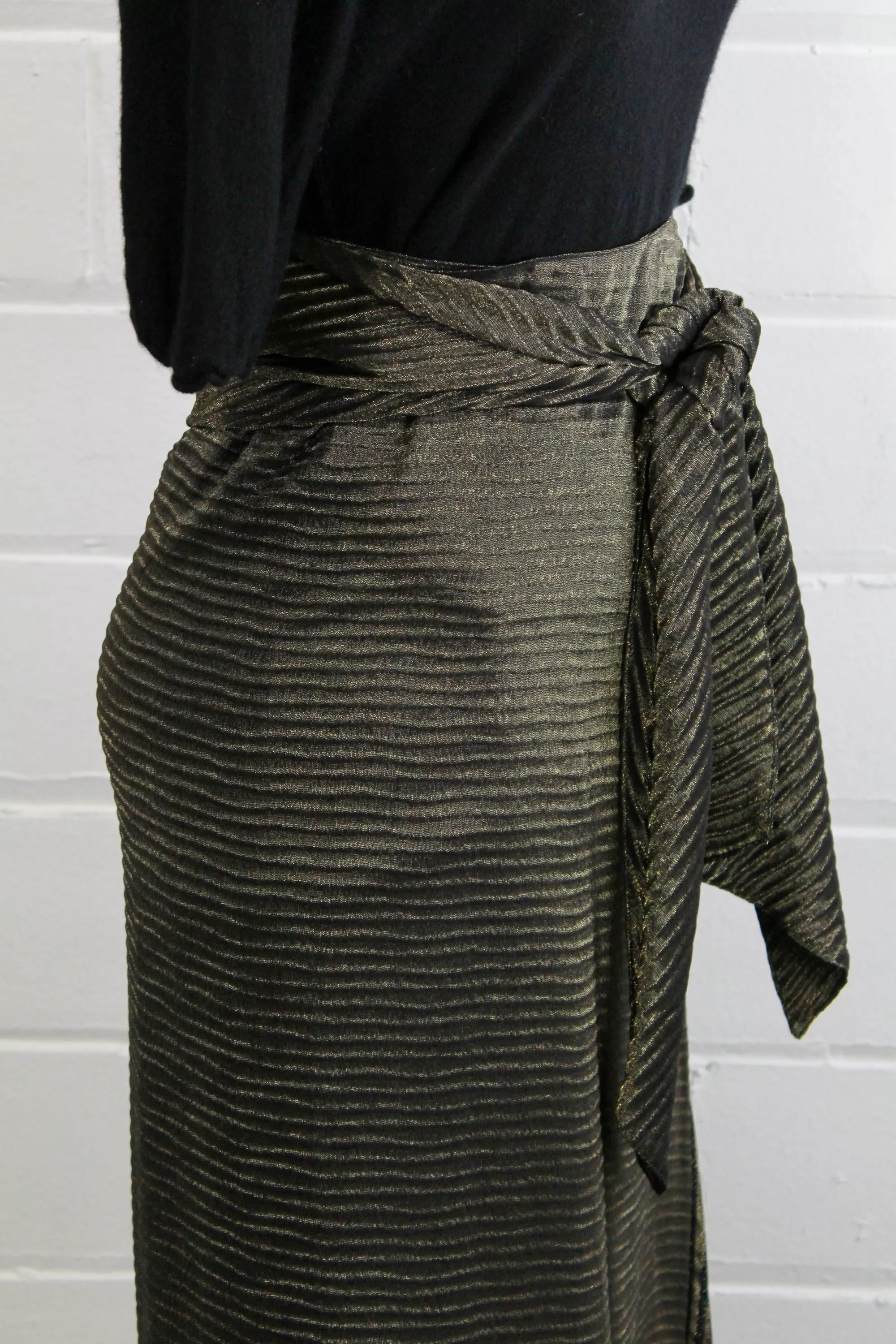 80s/90s Harriet Selling Metallic Wrap Skirt, Large