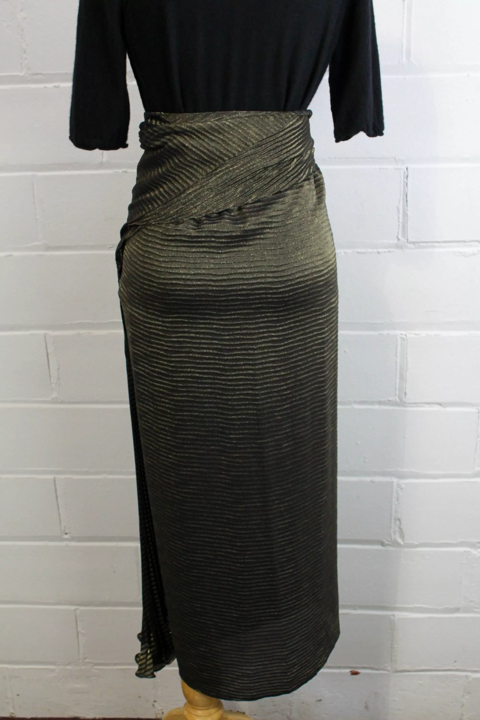 80s/90s Harriet Selling Metallic Wrap Skirt, Large