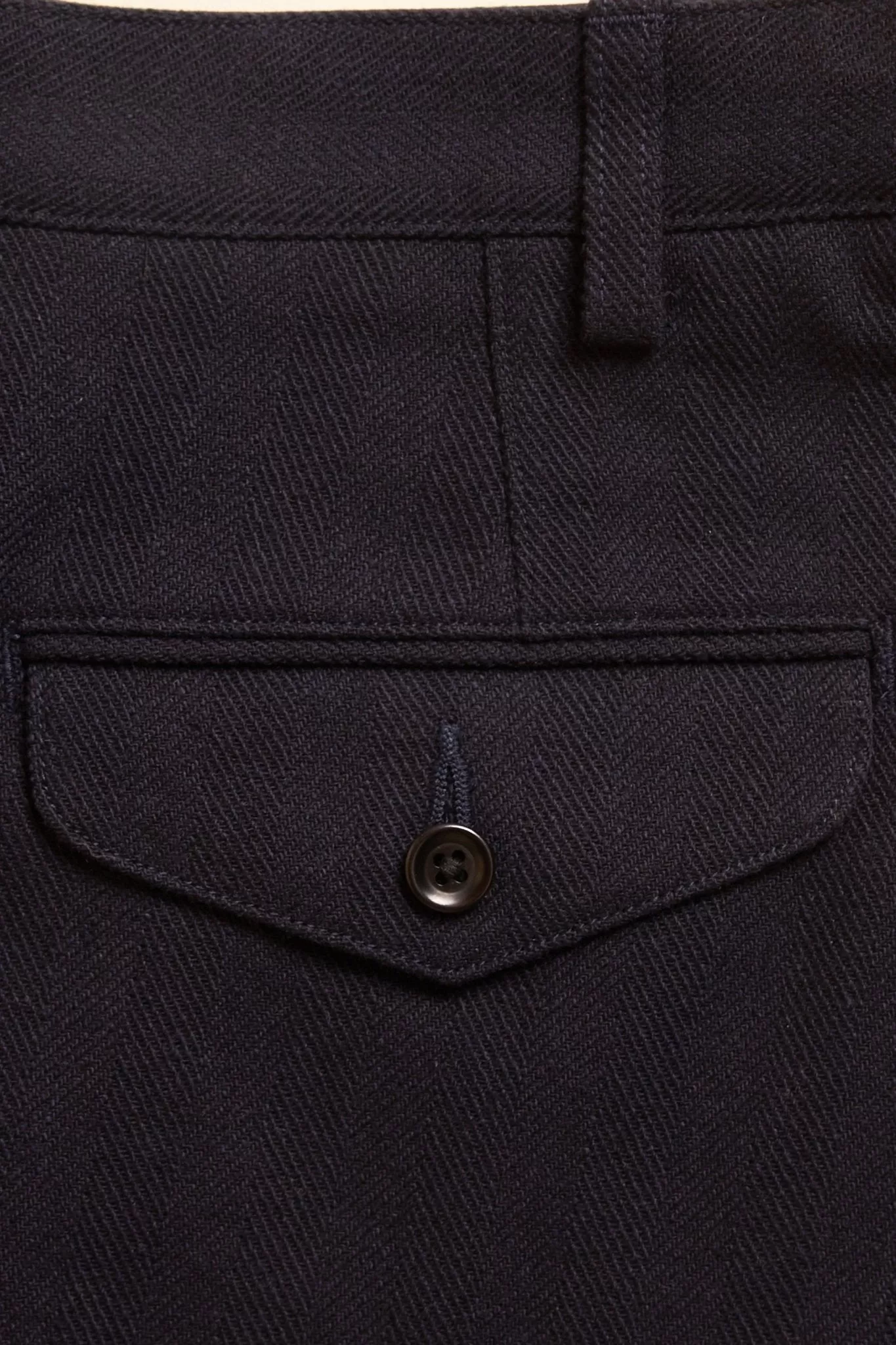 Addict Clothes Single Pleated Herringbone Army Trousers - Navy