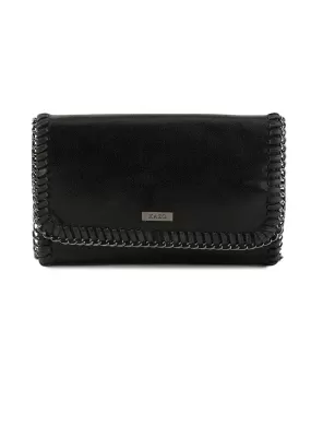 Adley Black Faux Leather Clutch