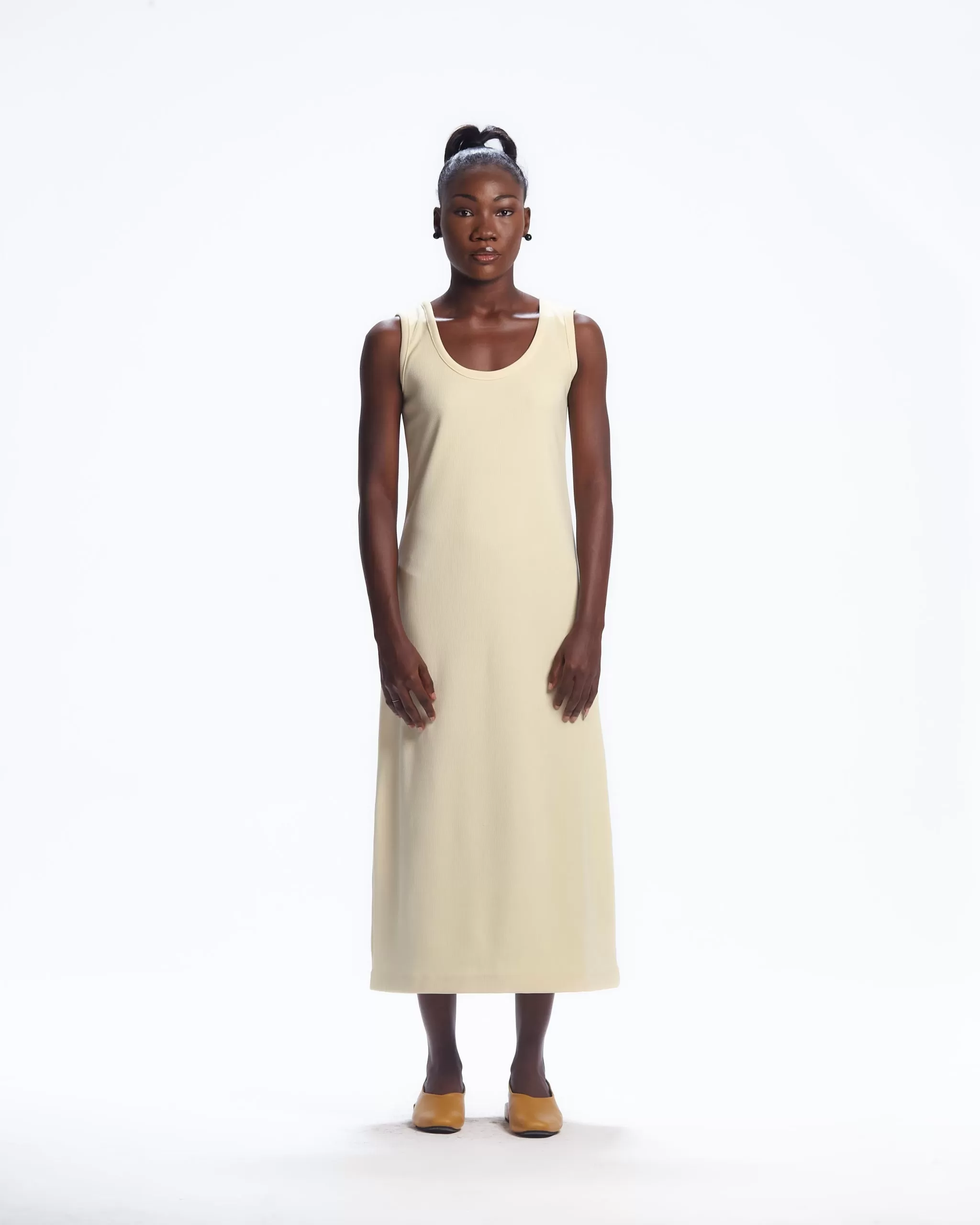 AJABENG Enyonam Cream Back Belt Dress