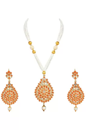 Alloy Necklace Set in Orange