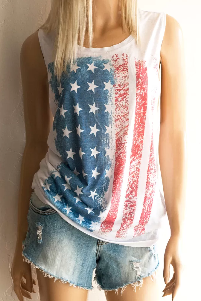 American Flag Muscle Tank Top