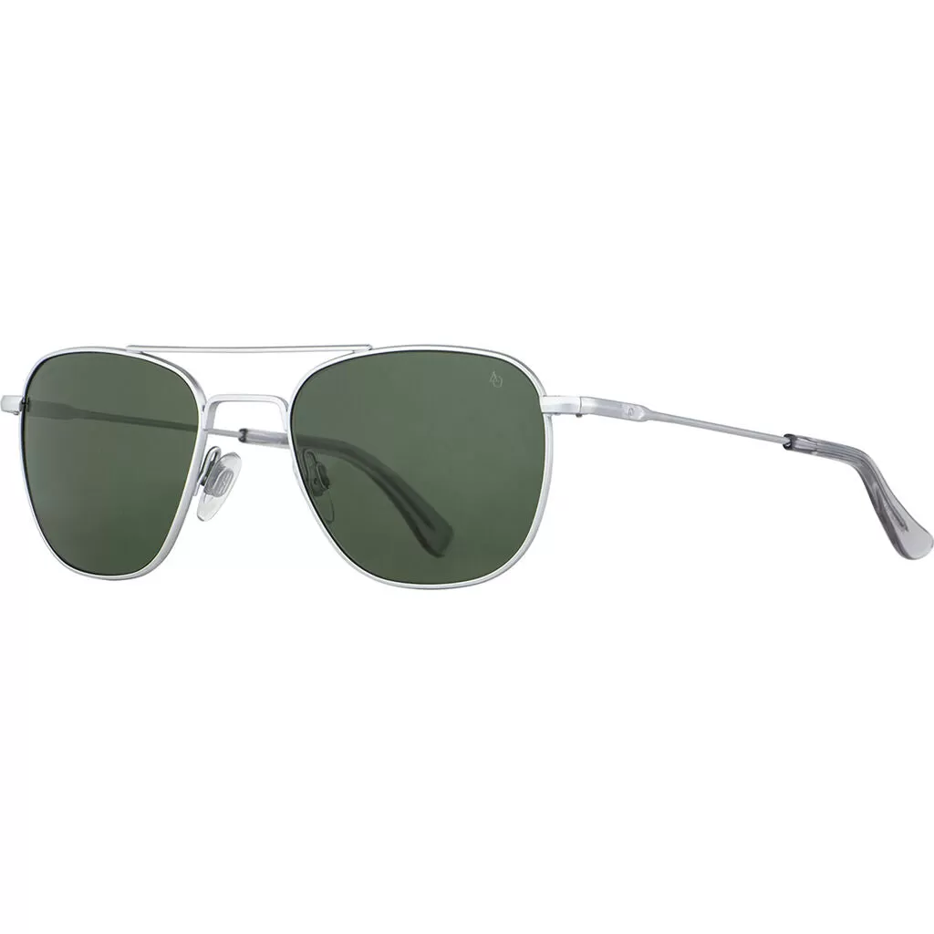 American Optical General Sunglasses | Silver/Polarized Glass Green