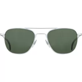 American Optical General Sunglasses | Silver/Polarized Glass Green