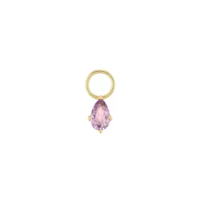 AMETHYST PEAR SHAPED HOOP CHARM