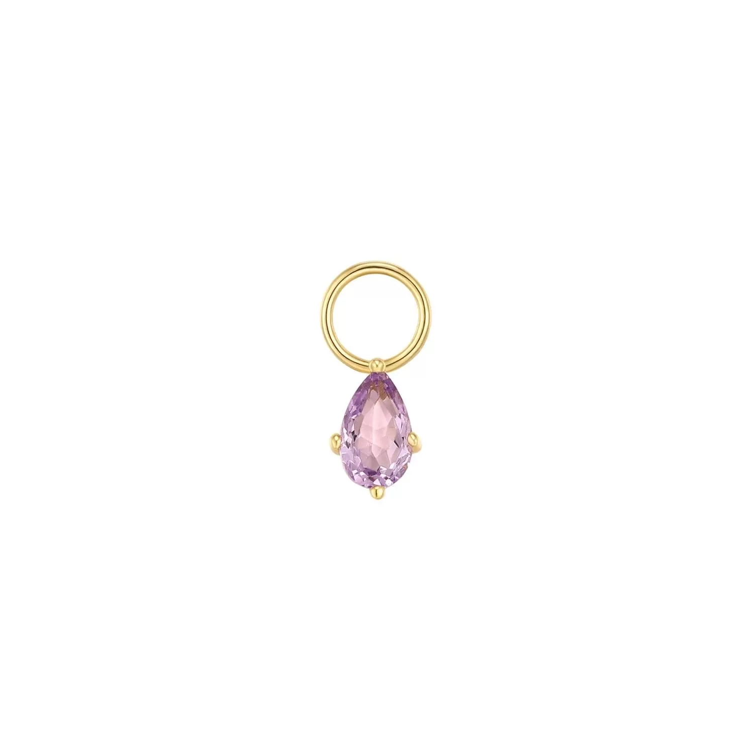 AMETHYST PEAR SHAPED HOOP CHARM