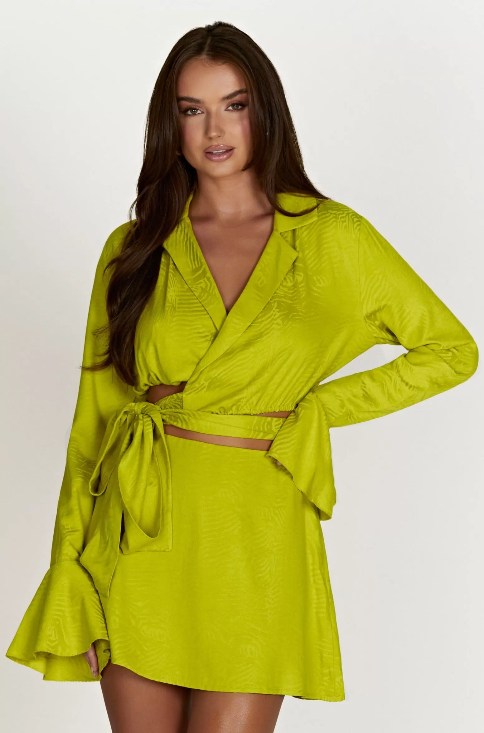 Annalise Wrap Top - Chartreuse