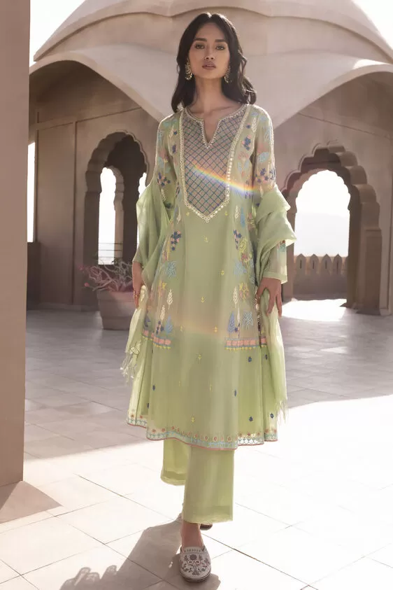 Arjana Kurta Set - Lime