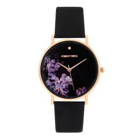 Aster All Black PU Strap Watch