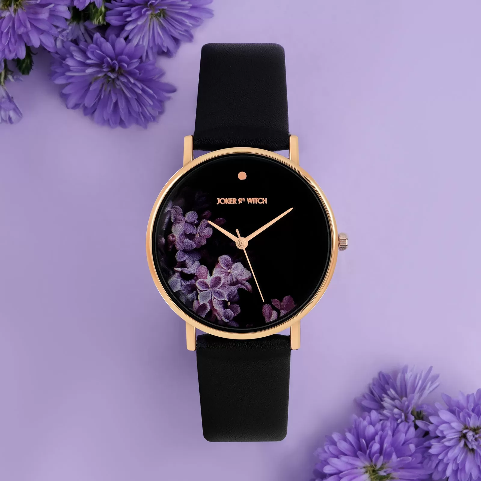 Aster All Black PU Strap Watch