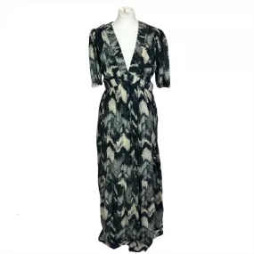 Ba&Sh Black & Cream Fine Cotton Maxi Dress L