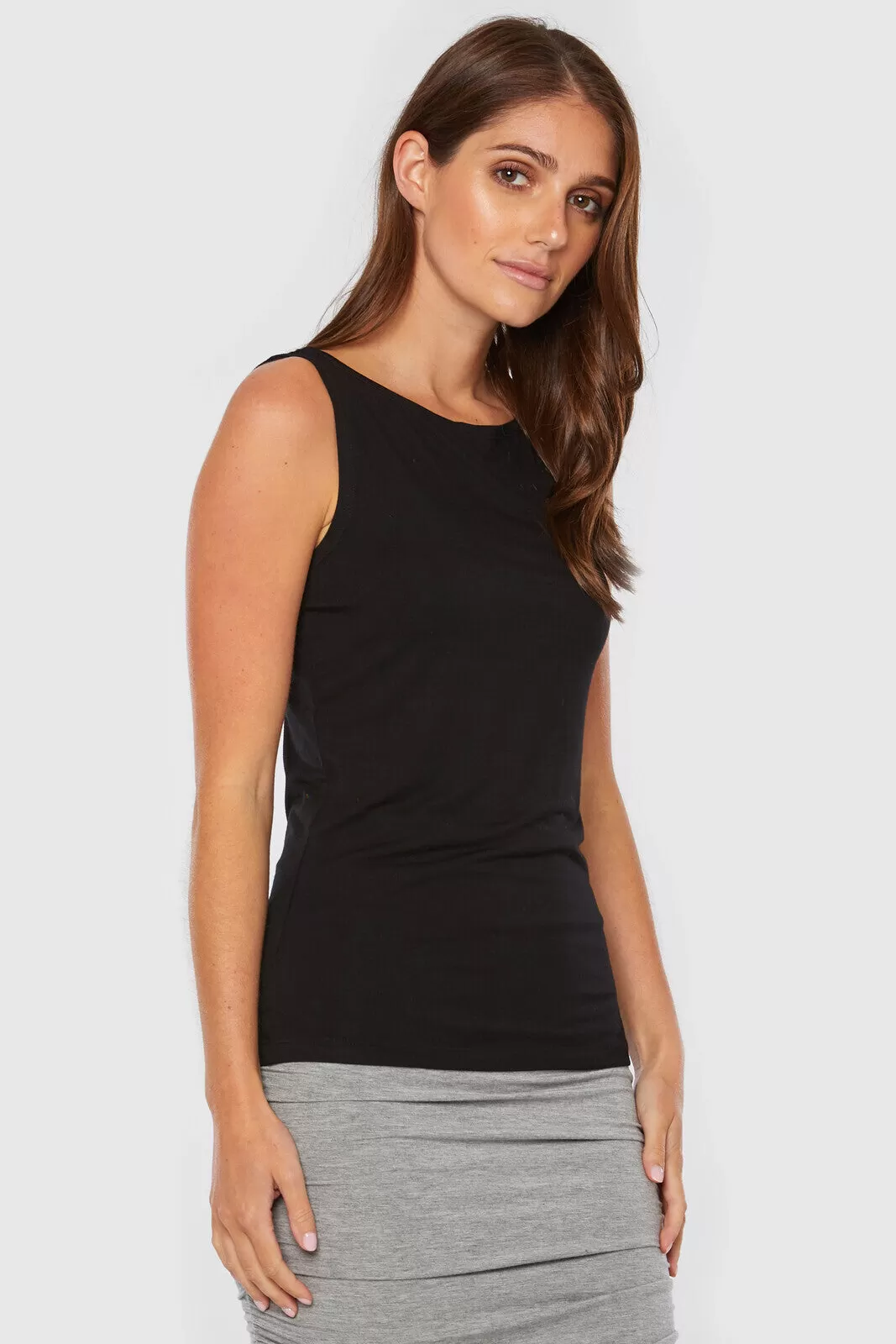 Bamboo Shell Top - Black