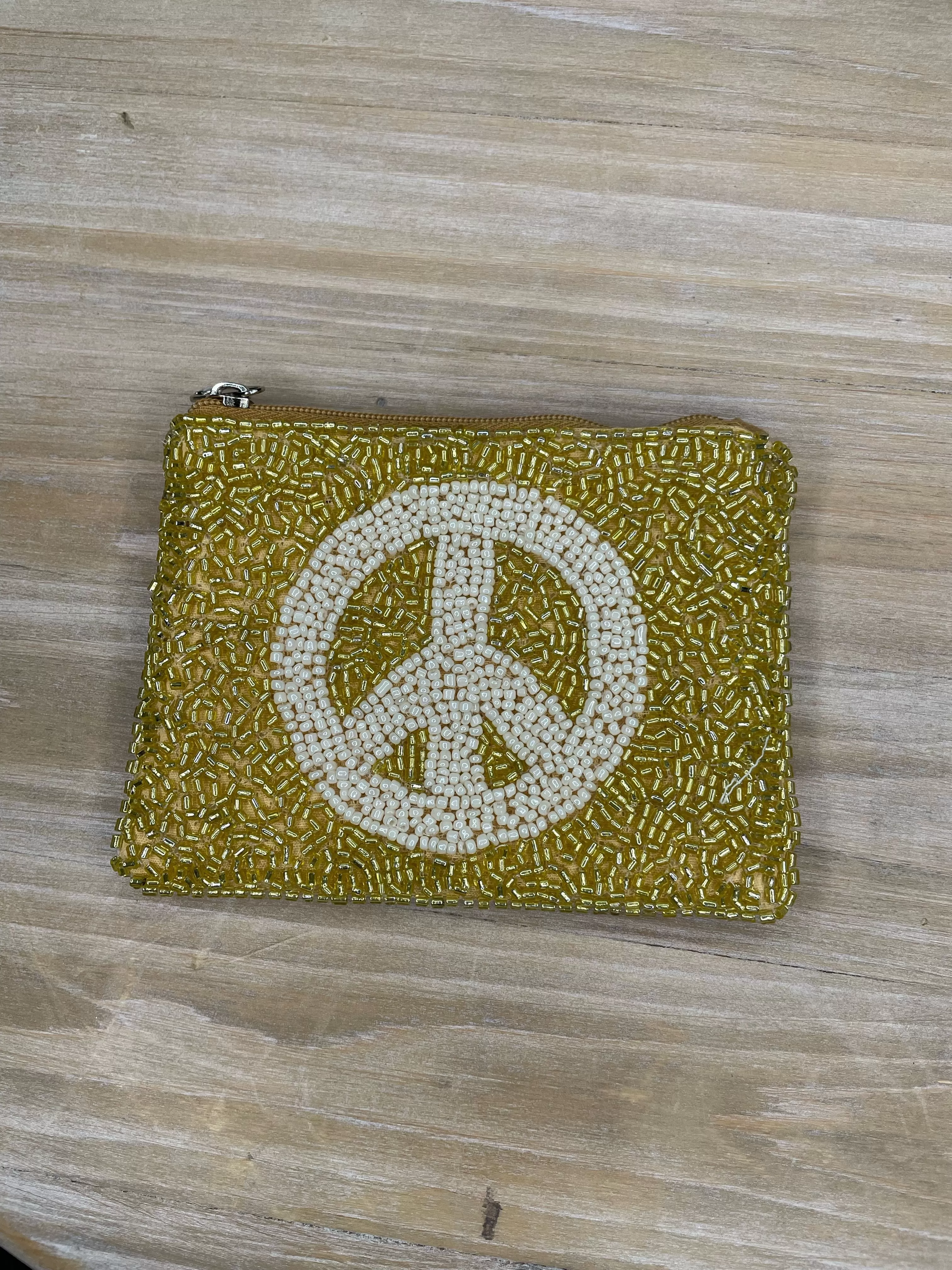 Beaded "Peace" Coin Purse