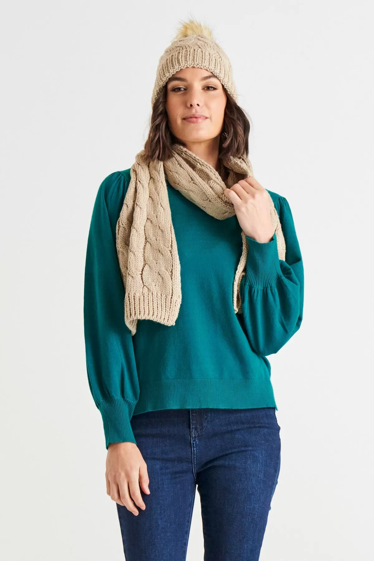 Betty Basics Charlotte Knit Jumper - Classic Teal