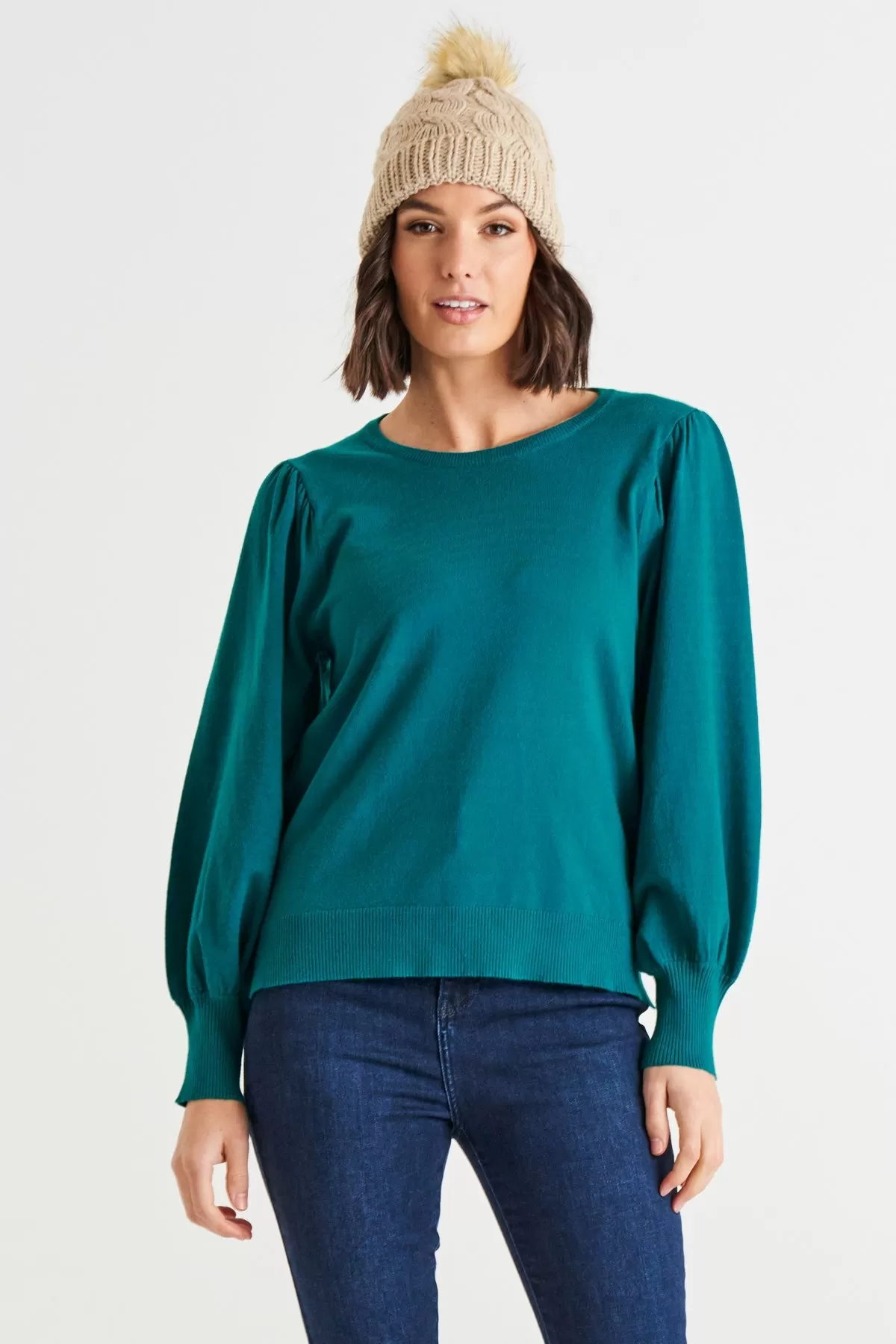 Betty Basics Charlotte Knit Jumper - Classic Teal