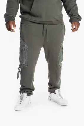 Big and Tall Utility Fashion Fleece Joggers - Dark Olive