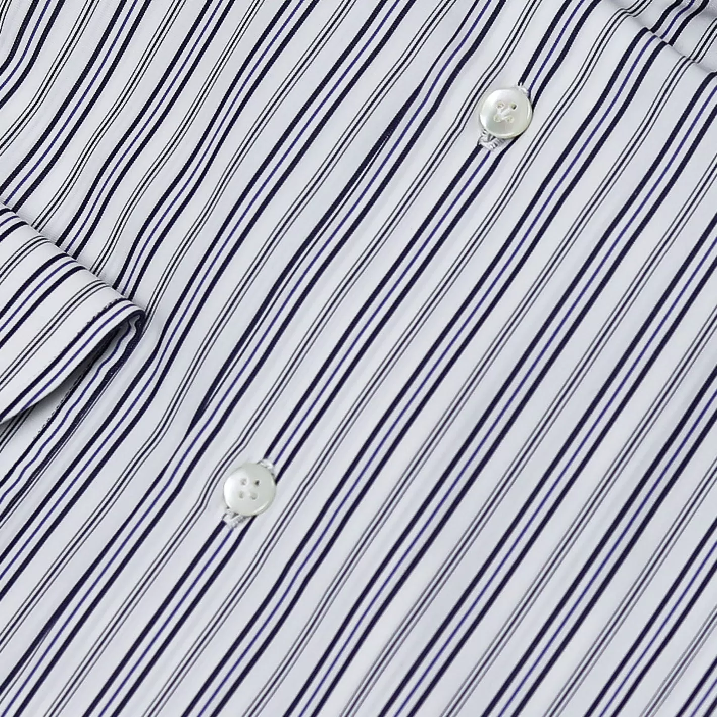 Black Blue Striped Semi-cutaway Shirt