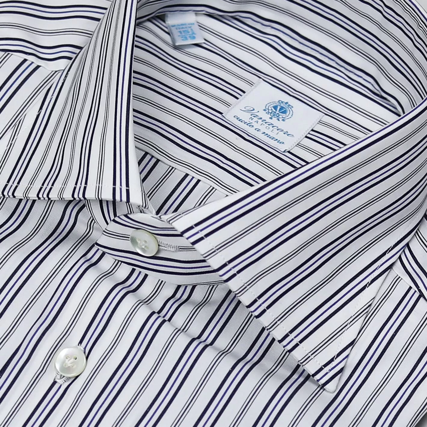 Black Blue Striped Semi-cutaway Shirt