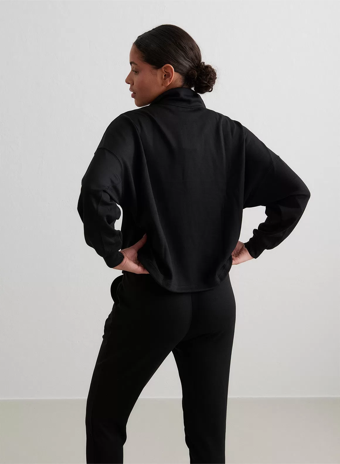 Black Comfy Half Zip